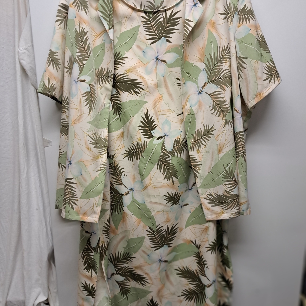 BonWorth Cream Tropical Leaf Maxi Dress